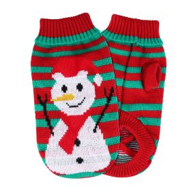 2 Patterns 4 Sizes Option-- 1Pc Pet Christmas Turtleneck Sweater Dog Cat Christmas Clothes Snowman Stripes Costume Winter Holiday Sweater For Sma (Option: SnowmanS)