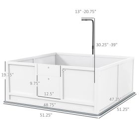 Box For Puppies With Pee Pad, Pig Rail, Adjustable Door For Small, Medium & Large Breed Dogs Birth (Option: White)