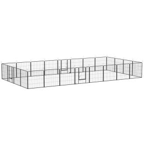 24 Panel Dog Playpen for Small and Medium Dogs with Lockable Door, 15.7' x 15.7' x 2.6' (Option: Gray-860x840x210 mm)