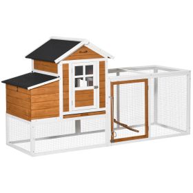 76" Wooden Chicken Coop with Safe and Healthy Non-Polluting Materials, Outdoor Hen House Poultry Cage with Weatherproof Materials (Option: Multi Color-1145x810x120 mm)