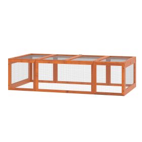 Large Wooden Rabbit Hutch Small Animal Habitat Enclosure Outdoor Run and Lockable Doors - Natural (Option: Natural Wood-935x500x225 mm)